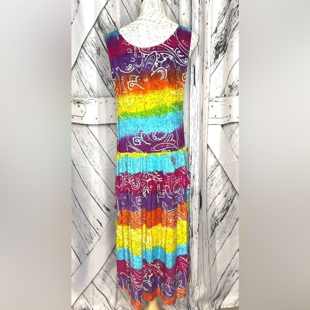 Boho Hippie Rainbow Jumper Dress M - Picture 4 of 8